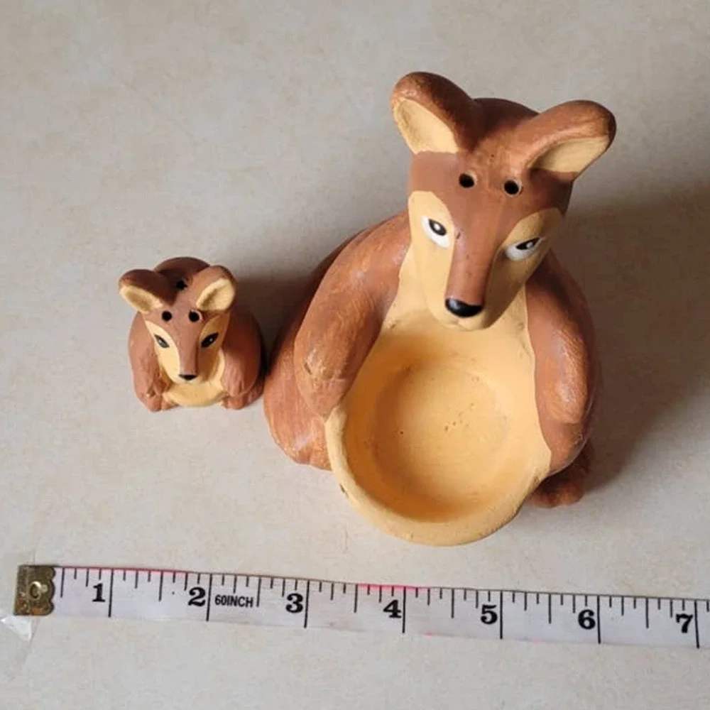 Vintage Kangaroo & Joey Hand Painted Salt and Pepper Shakers